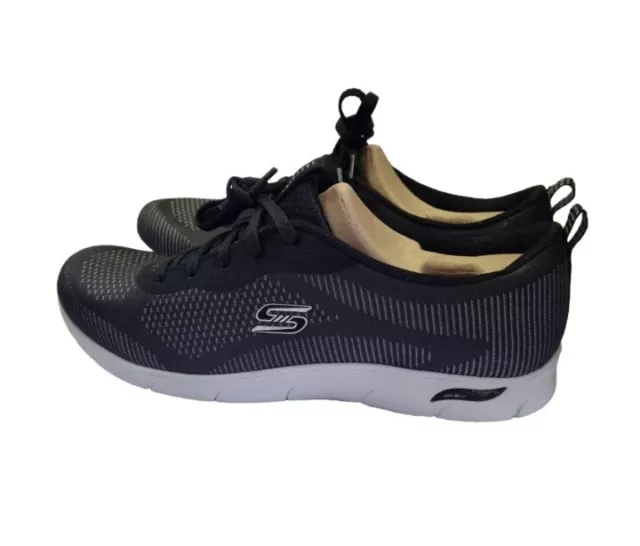 SKECHERS Arch Fit Refine Classy Doll Trainers Lace Up Black Womens UK 7 REF USS
