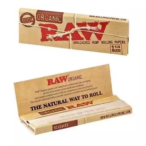 Librito / Papel de fumar Organic Hemp RAW 1.1/4 32 Hojas (75x45mm)