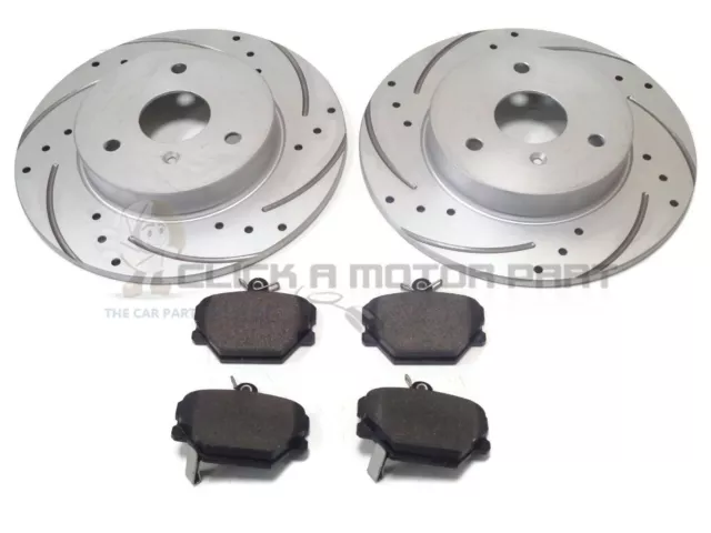 Front Drilled & Grooved Brake Discs And Brake Pads Set New For Smart Car Models