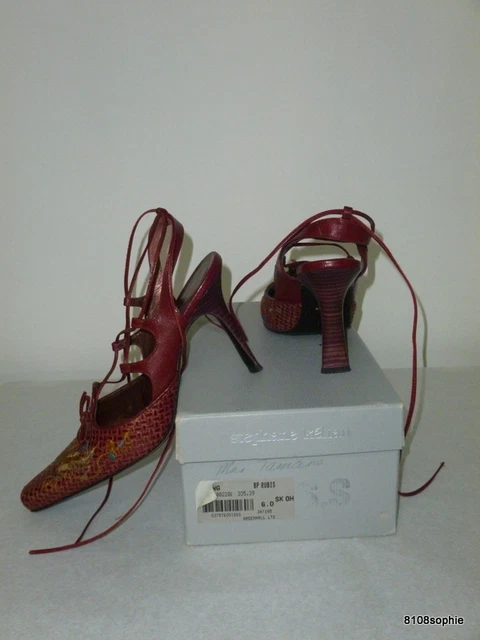 Sandales Escarpins Cuir Rouge HARLOT - Pointure 40 (US 8) - Talon 10 Cm - Excellent état Occasion