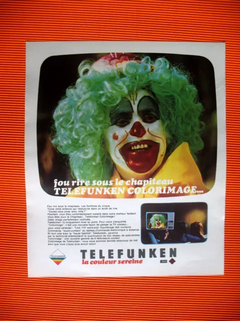 Telefunken La Television Serene Clown Ad 1975 Press Release