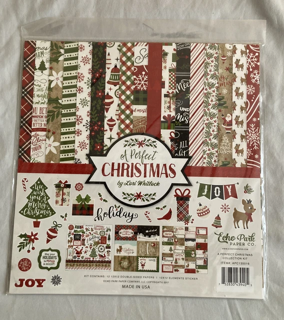 Kit de colección de pegatinas navideñas perfectas Echo Park Paper Company, 12-x-12"" Navidad