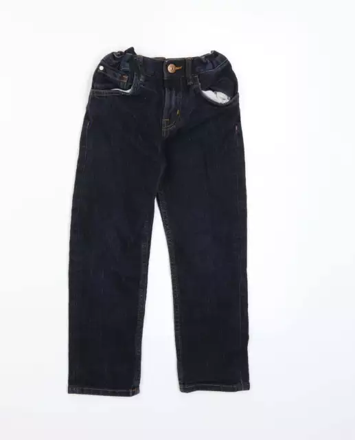 H&M Boys Blue Cotton Straight Jeans Size 6 Years Regular Zip