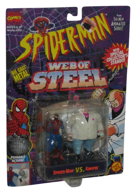Marvel Spider-Man Web of Steel vs Kingpin (1994) Toy Biz Die-Cast Metal Figure S