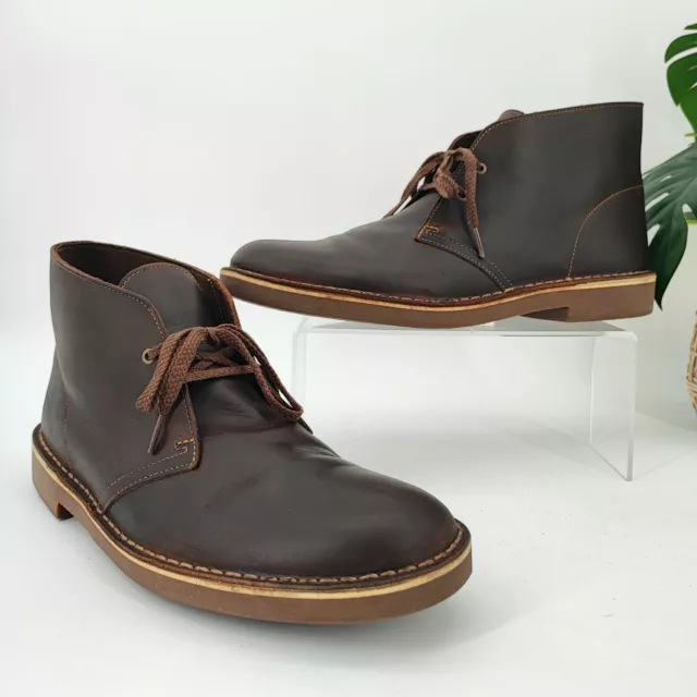 Botas de cuero marrón Clarks para hombre Bushacre talla 11