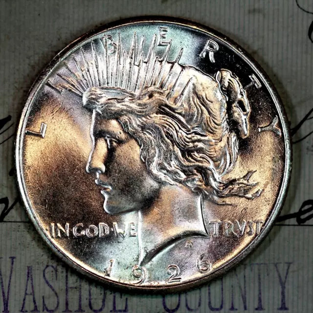 * 1926-P * CHOICE to GEM BU MS PEACE SILVER DOLLAR * FROM ORIGINAL BANK BAG *