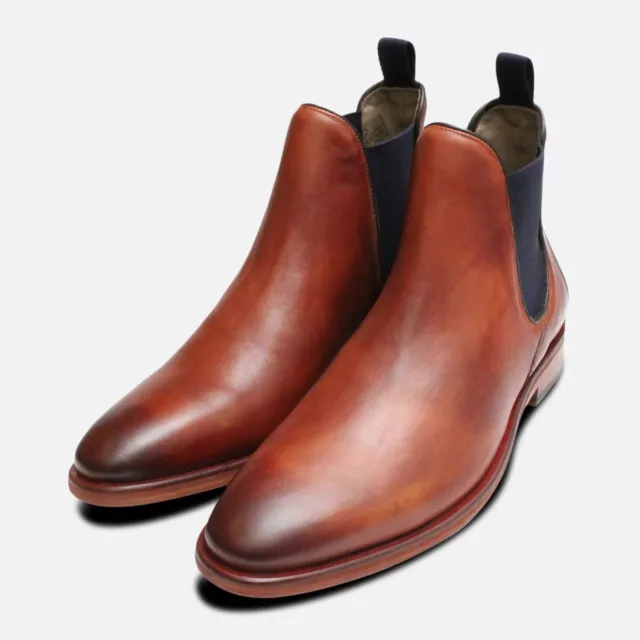 Burnished Chelsea Boots Allegro Tan by Oliver Sweeney