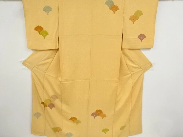 38771# Japanese Kimono / Antique Kimono / Embroidery / Kiku