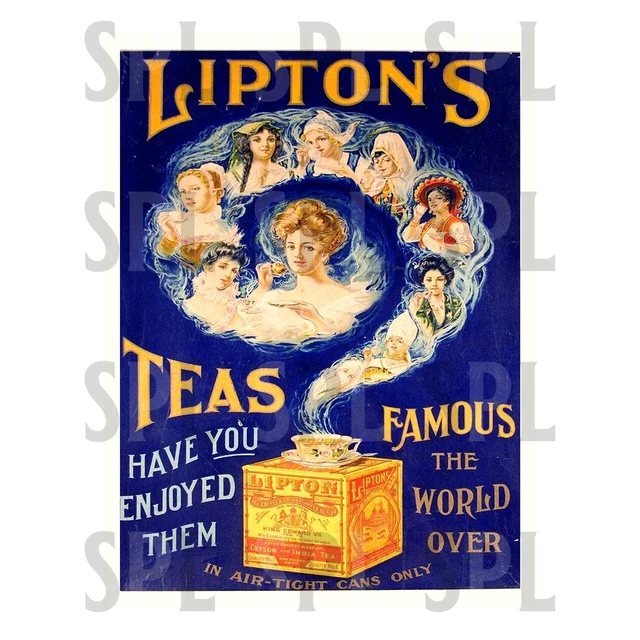 Lipton's Tea Metal SIGN RETRO Kitchen GARAGE BAR PUB MAN CAVE 10" x 8"