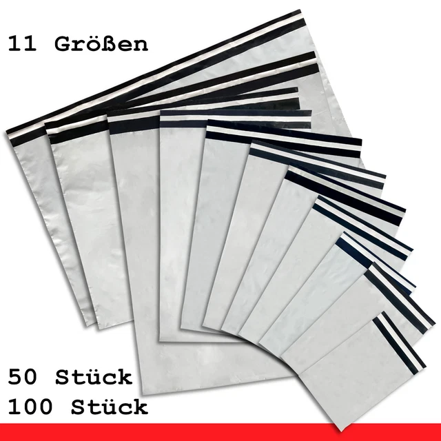 100 Sacs D'expédition Plastique Blanc 48x61cm - Adhésif Auto-scellant - Polyéthylène