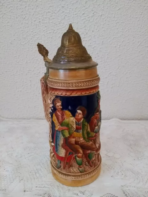 Beer Stein Frohbeim Bier and Daslieben Wir Stamped Markings 94 SEEZ 1802 10"