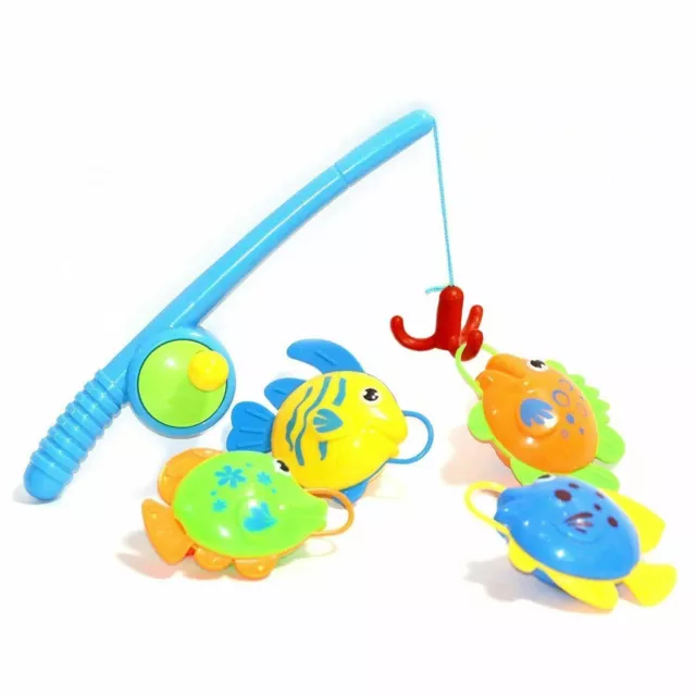 KIDS FISHING ROD Toy Catch Fish Hook Pull Fun Learning Play Set
