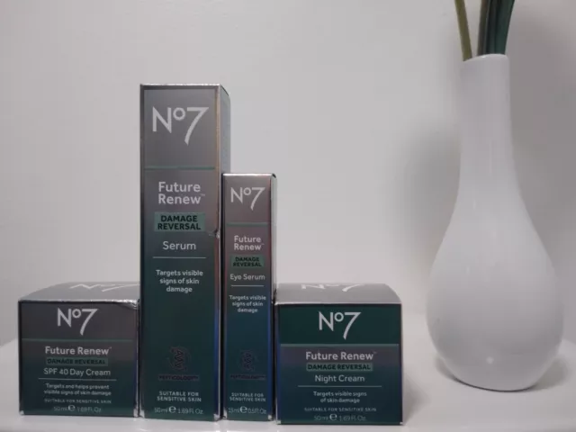 No7 Future Renew Damage Reversal Day & Night Cream 50Ml Serum & Eye Cream Boxed