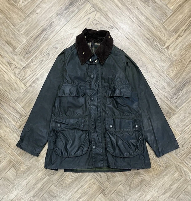 BARBOUR BEDALE FULL Zip Outdoor Dark Green Wax Jacket Men