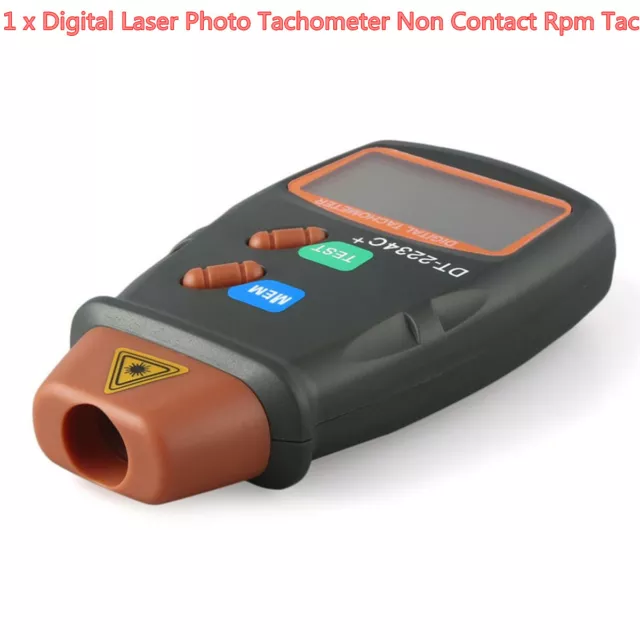Non Contact Hand Held Small Engine Digital Laser Photo Tachometer Rpm Speed Kit