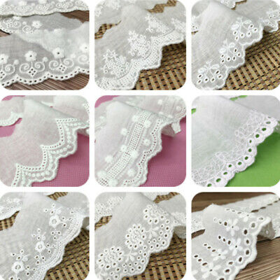 ABSOFINE 15M Nastro Merletto Cotone Pizzo Stile Vintage Bianco Pizzo Floreale Bordo Taglio Nastro per Artigianato Abbigliamento e Accessori da Sposa Decorazione DIY 