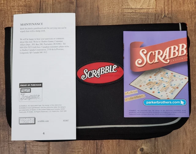 PARKER BROTHERSPORTABLE SCRABBLE Crossword Game Travel Edition w