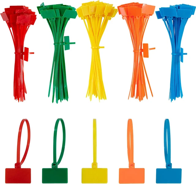 250 Pièces Serre-Câbles Plastique Colorées 150Mm X 3 Mm Collier De Serrage Etiqu