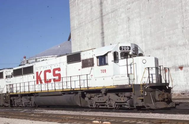 KCS KANSAS CITY SOUTHERN Railroad Train Locomotive KC MO Original Photo Slide