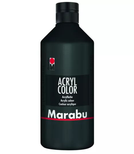 MARABU Acryl Farbe Color schwarz wasserfest deckend lichtecht 500ml neu