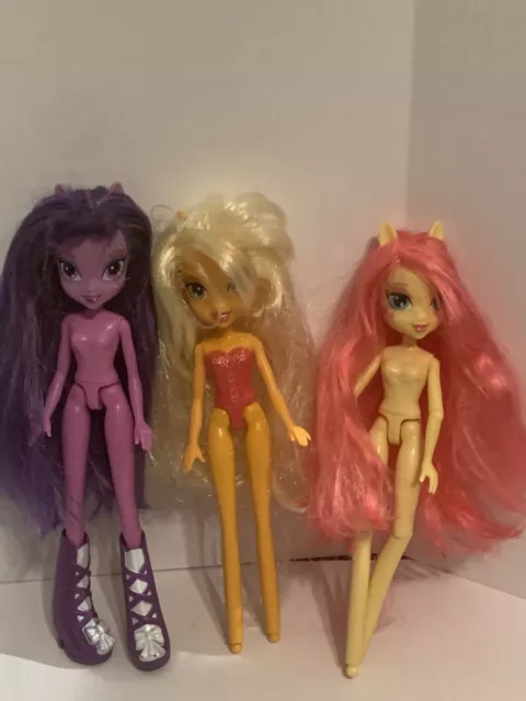 My Little Pony Equestria Girls Collection Lot of 3 Dolls With One Pair Of Shoes