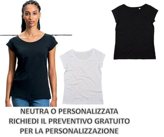 maglietta donna manica corta in cotone100% mantis t-shirt sfiancata leggermente