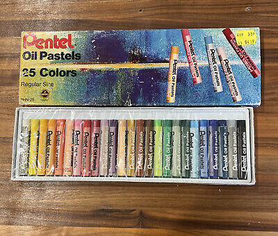 De colección Pentel Óleo Pastel 25 Colores Talla Reg Sellado Nuevo Caja Original PHN25 NUEVO DE LOTE ANTIGUO