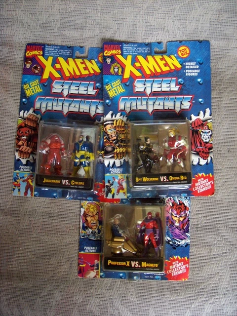 X-Men Steel Mutants Die Cast Lot Spy Wolverine  , Cyclops  , Magneto