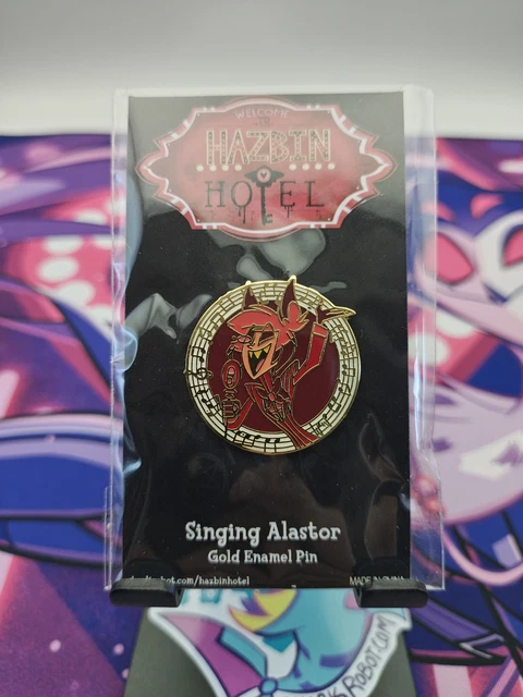 HAZBIN HOTEL OFFICIAL Singing Alastor Gold Enamel Pin - Shark