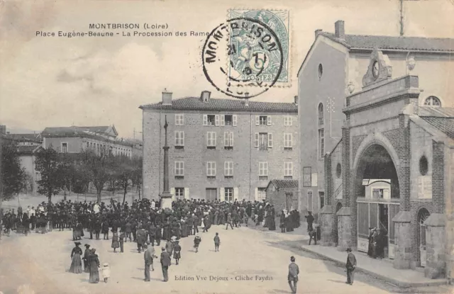 Cpa 42 Montbrison / Place Eugene Beaune / La Procession Des Rameaux