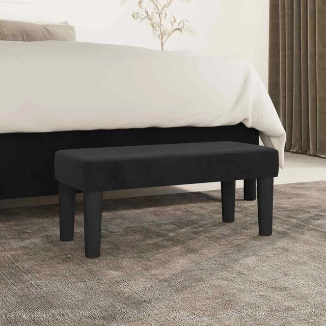 Vidaxl Panca Nera 70x30x30 cm in Velluto