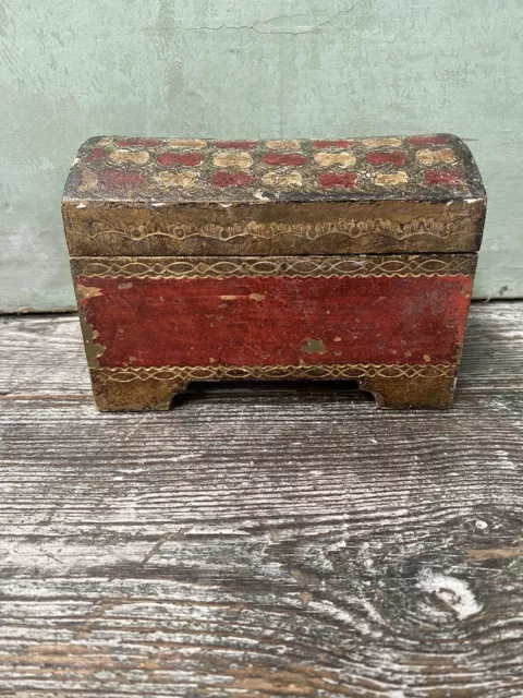 Vintage Italian florentine Jewellery trinket box casket