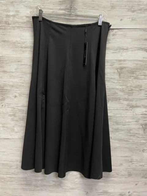 Tahari Maxi Skirt Large Womens Black Long Stretch Side Zip