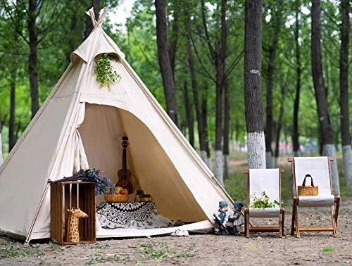 2 PERSON LIGHTWEIGHT Teepee Tent with Chimney Hole for Camping ...