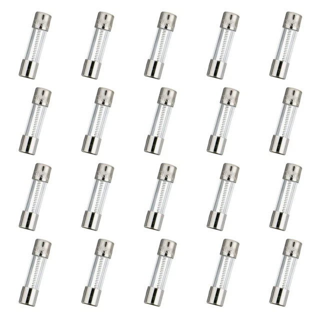 HUAREW T3.15AL250V 20 pièces 5x20mm fusible en verre à fusion lente T3.15A