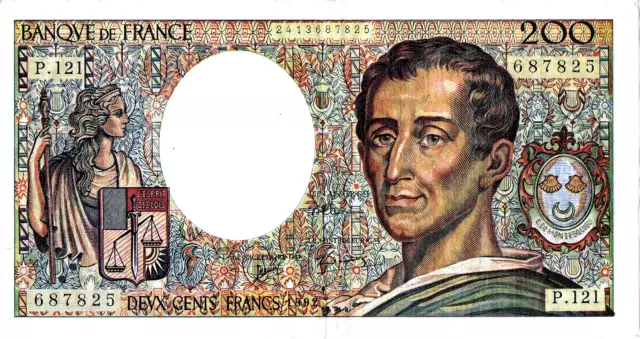 Billet, France, 200 Francs, ''Montesquieu'', 1992, SUP