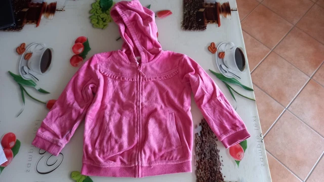 Felpa Bimba Prenatal Tg 18-24 Mesi Ciniglia Fuxia Rosa Usata Cappuccio