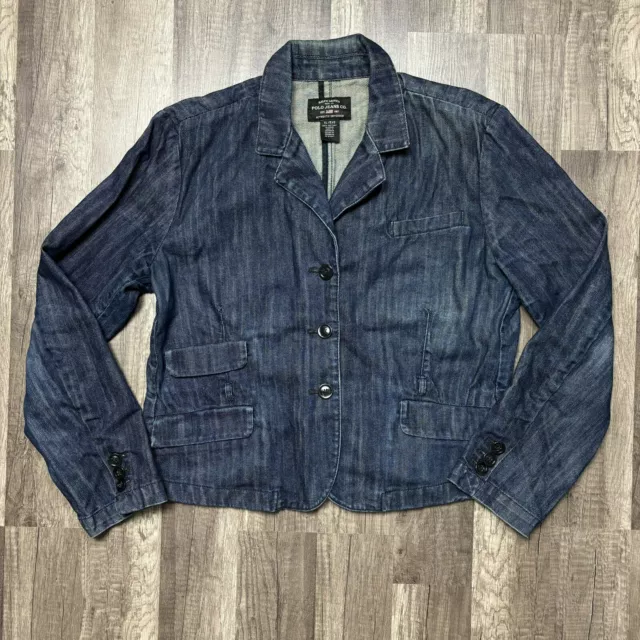 Polo Jeans Ralph Lauren Denim Blazer Women's Extra Large Blue Button Up Jacket