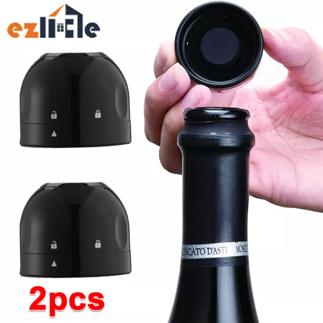 2X Silicone Sealed Champagne Stopper Red Wine Bottle Preserver Vacuum Plug Tools