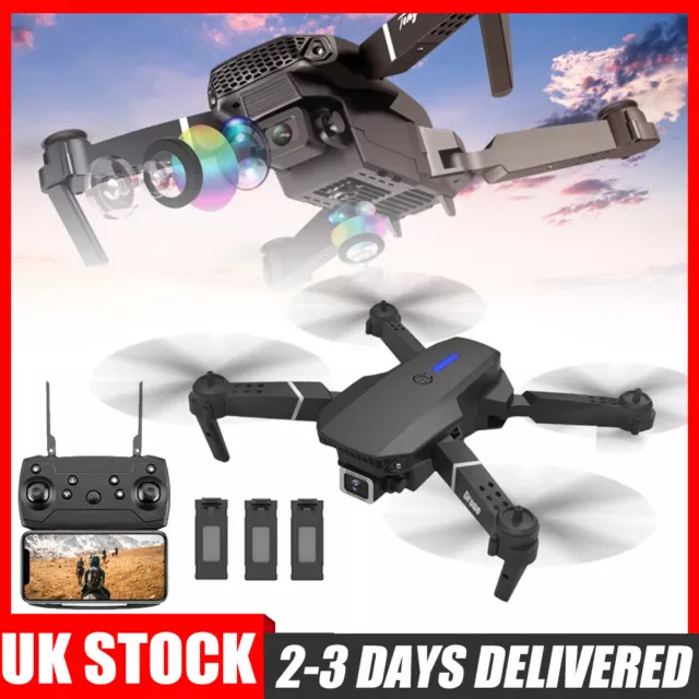 Drone X Pro WIFI FPV HD Dual Camera 3 Batteries Foldable Selfie RC Quadcopter 4K