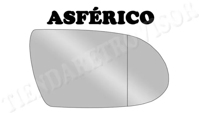 CRISTAL RETROVISOR PARA MERCEDES CLK C209 2003-2009 ASFERICO Derecho(Copiloto)