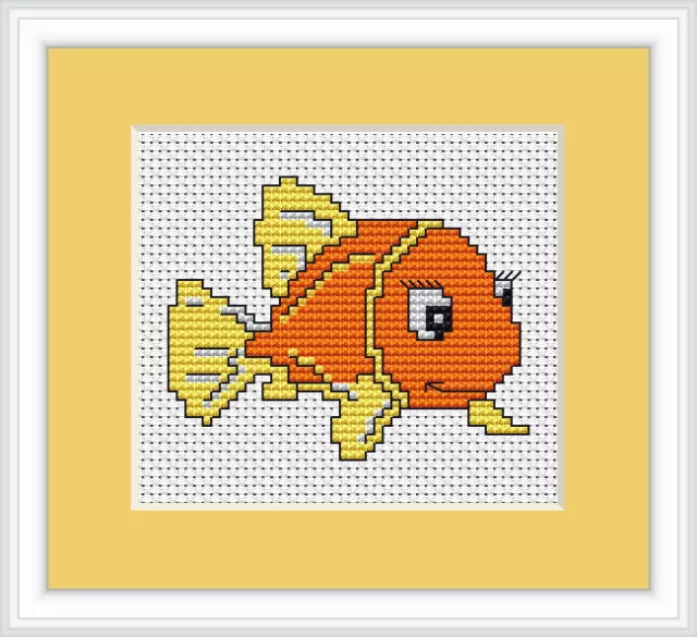 Goldfish Cross Stitch Kit - Luca S - Beginner 7.5cm x 6cm