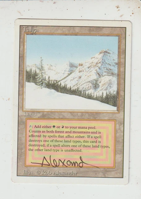 X1 TAIGA REVISED dual land MAGIC MTG ENGLISH 1994 EX-NM SIGNED Rob