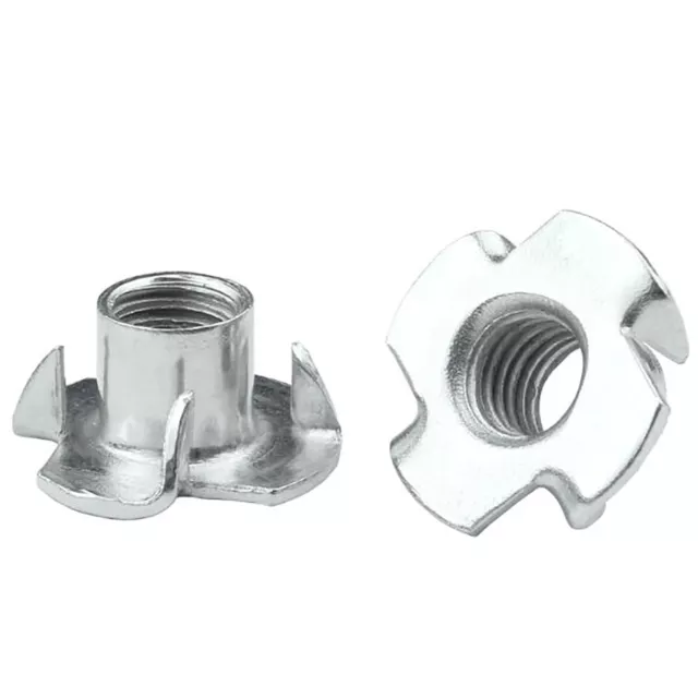 Four Pronged T Nuts Captive Threaded Insert for Wood Furniture M3 M4 M5 M6 M8M10
