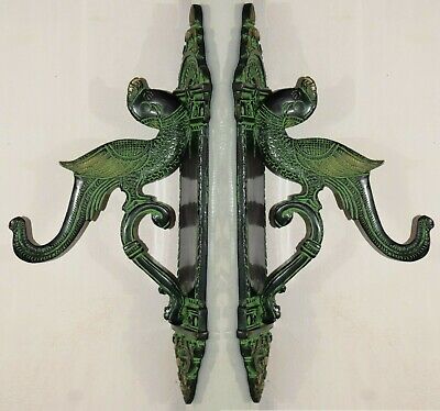 8.5'' Inches Parrot Wall Hook With Base Plate Brass Design Set of 02 Pieces HK62