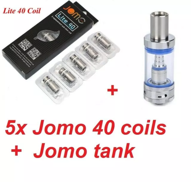 Genuine jomotech lite 40s sub-ohm atomizer tank + 5 coils /5 coils / tank only