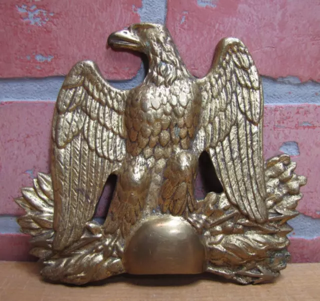EAGLE Old Brass Figural Decorative Art Hardware Element Ammo Box Clock Furniture