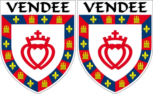 2x écusson VENDEE département 85 Autocollant 4x5cm Sticker blason