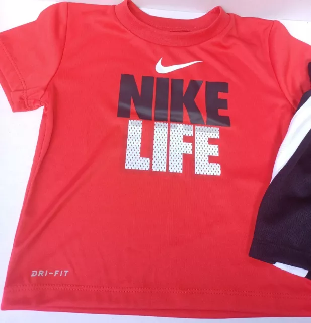 Nike Infant/Toddler Boy's T-Shirt & Shorts 2PC Set Dri-FIT Life Black 24 months