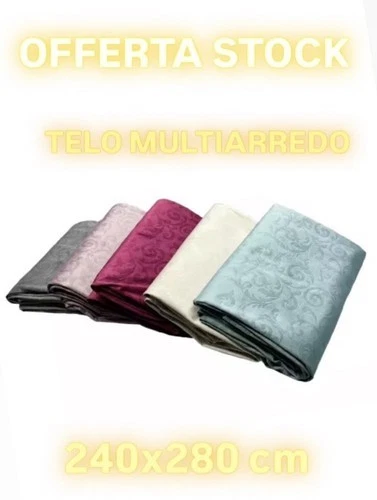 COPRITUTTO Panama Multiuso 240x280 Cm Rosso – Telo Copridivano, Copripoltrona, Tenda, Tovaglia – 80% Cotone, 20% Poliestere